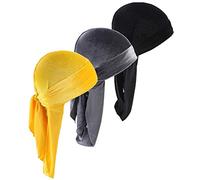 Upsmile Durags Doo Lot de 3 Chiffons de rosée pour Homme 360 Vagues en Velours