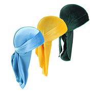 Durags Doo Lot de 3 Chiffons en Velours pour Homme et Femme 360 Vagues, 1 C., Taille Unique