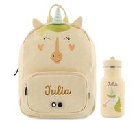 upstitch studio Trixie Sac à dos et gourde pour enfants, sac à dos de maternelle, sac à dos et gourde pour enfants, personnalisables avec nom individuel ou en kit, Motif licorne, Set: Rucksack BIG +