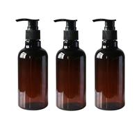 UPSTORE Bouteilles vides en Plastique Pet de 250 ML/8 oz Rechargeables Marron avec Pompe Noire pour cosmétiques, cosmétiques, shampooing, revitalisant pour Cheveux, Douche, Articles de Toilette