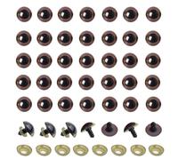 Upstore Lot de 100 yeux en plastique à coudre pour loisirs créatifs, marionnette, ours en peluche et poupée Marron 16 mm