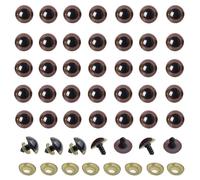 Upstore Lot de 100 yeux en plastique à coudre pour loisirs créatifs, marionnette, ours en peluche et poupée Marron 20 mm