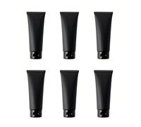 Upstore Lot de 6 flacons de voyage en plastique noir rechargeables avec bouchon à rabat pour shampooing, lotion, articles de toilette, maquillage, cosmétiques - 100 ml