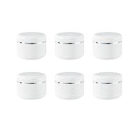 Upstore Lot de 6 flacons Ronds en Plastique Blanc vides de 100 ML avec Doublure intérieure et Couvercle à vis Rechargeables pour Maquillage crème Fard à paupières baume à lèvres Lotion de Rangement