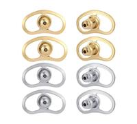 Upstore Lot de 8 fermoirs de boucles d'oreilles pour boucles d'oreilles lourdes - Dorés et argentés - Pour oreilles tombantes - Bouchons d'embrayage serrés