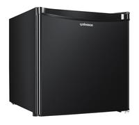 Upstreman 46L Mini Frigo avec Congélateur, Thermostat Réglable, Économie d'Énergie, Silencieux, Frigo Top avec une Porte Réversible, Mini bar pour Chambre, Bureau, Hôtel, Noir Brillant-FR17