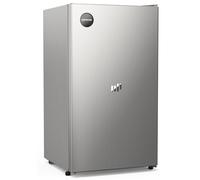 Upstreman 91 Litres Petit Frigo Tout en Acier Inoxydable, Réfrigérateur avec Éclairage Intétré, Thermostat Réglable,Silencieux, Petit Frigo de Bureau, Chambre, Gris Argenté, CR91