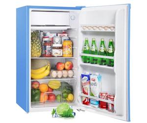 Upstreman Mini Frigo avec Congélateur de 91L, Thermostat Réglable, Petit Frigo de Chambre, Réfrigérateur Top pour Dortoir, Bureau, Bleu - BR321