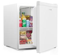 Upstreman Mini Réfrigérateur 46L, Mini Frigo avec Congélateur, Thermostat Réglable, Économie d'Énergie, Silencieux, Porte Réversible, Idéal Chambre, Bureau, Dortoir, Hôtel, Blanc-FR17