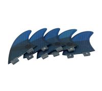 UPSURF Planche De Surf Double Tabs Fins Tri-Quad Fin Set Fibre De Verre Rayon De Miel pour Surf Paddle Board (Blue K2.1)