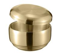 UPTALY 1 bol en acier inoxydable 18/10 avec couvercles (couleur doré, 240ml), bol à céréales épais avec soucoupe (10,5 x 6,8 cm), bol à soupe à la vapeur à double paroi, bol kimchi coréen