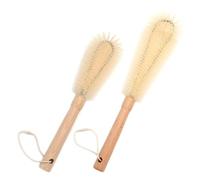 UPTALY 1 brosse à vaisselle en nylon de 26 cm, 1 brosse à bouteille de 31 cm, manche en bois de hêtre, brosse de nettoyage de cuisine, pour jag, tasse, bocal, évier, gobelet, plat, poêle