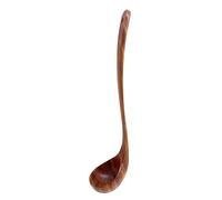 UPTALY 1 louche en bois de teck avec long manche (34 cm x 8 cm), grande, faite à la main, pour casseroles profondes, grands récipients, grandes marmites, cuillère de cuisine japonaise minimaliste,