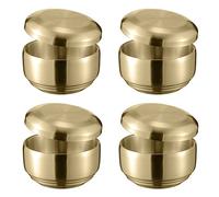 UPTALY Lot de 4 bols en acier inoxydable de qualité alimentaire avec couvercles (doré, 10.5cm x 6.8cm), bol à céréales épais avec soucoupe, bol à kimchi coréen, bol repas pour enfants à double paroi