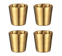 UPTALY Lot de 4 tasses en acier inoxydable, tasses de camping incassables (180 ml/par), petites tasses à expresso, tasses à latte à double paroi, tasses à shot, tasses à café épaisses