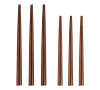 UPTALY Lot de 6 paires de baguettes en bois de noyer noir (3 paires longues + 3 paires courtes), tête pointue, minimalisme, naturel, réutilisable, pour cuisine japonaise, sushis, poisson, riz