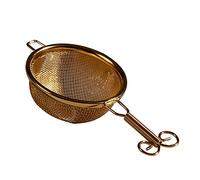 UPTALY Passoire à thé en acier inoxydable - Filtres à thé pour Kung Fu - Accessoires de filtre à café - Passoire à thé en maille - Avec poignées doubles(cuivre, petit panier filtrant à poignée courte)