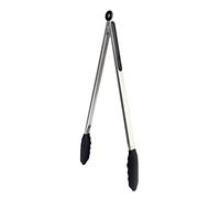 UPTALY Pince à gril extra longue de 45 cm (1 pcs noir), avec tête en silicone, pince à barbecue en acier inoxydable avec long manche, pince alimentaire de grande taille