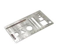 UPTTHOW Règle de cuisine en acier inoxydable, mini gabarit de découpe, mesure de cuisson pour aliments, pâtisserie, tableau de conversion pour débutants et chefs (12,7 x 7,6 cm)