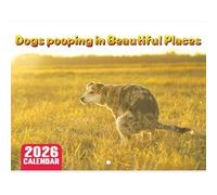 UptVin Calendrier mural 2026 pour déjections canines, amusant et amusant pour les amoureux des chiens, idée cadeau hilarante pour les anniversaires, Noël