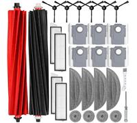 UPUPDAY Accessoires de Rechange pour Roborock S8 MaxV Ultra /S8 Max Ultra, 2 Brosse Principale 6 Sacs à Poussière 4 Filtre 4 Serpillères 4 Serpillères de Bord 6 Brosses Latérale