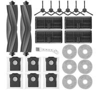 UPUPDAY Accessoires pour Dreame L10s Pro Ultra Heat/L10s Ultra Gen 2/L40 Ultra AE/X30 Ultra, pour Mova E30 Ultra, 2 Brosse Principale 6 Sacs à Poussière 4 Filtre 6 Serpillères 6 Brosses Latérale