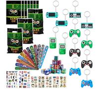 UPUPGO 80 Pièces Jeu Vidéo Fournitures de Fête Enfants, Pinata Cadeau jeux anniversaire Tampon Bracelet Tatouage Sacs de Fournitures Enfants Fête Faveurs pour Garçons Filles Fournitures Fêtes à Thème