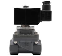 UPVC Anti-corrosive Normally Closed Solenoid Valve DN15-40 Corrosion Protect Energy Saving Electric Solenoid Valve 0.1~6bar(1/2",G_AC 220V_UPVC)