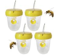 Upven Piège à Guêpes Insectes, Piège Frelon Asiatique, Modèle avec Lumière, Attrape-Guêpes Réutilisable à Double Canal, pour Jardin Balcon Extérieur, sans Attractif Chimique