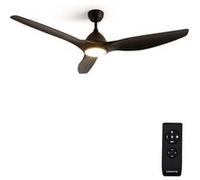 Upwind sail - ventilateur de plafond 90w silencieux xl ø163 cm avec lumière - Noir Noir G