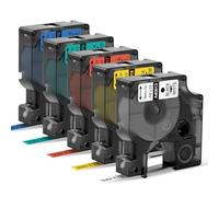 Upwinning 40913 40916 40917 40918 40919 Ruban 9mm x 7m Compatible avec Dymo Ruban D1 9mm x 7m Blanc/Bleu/Rouge/Jaune/Vert, Recharge D1 Compatible avec Labelmanager 160 210D 260P 280 360D 420 640CB