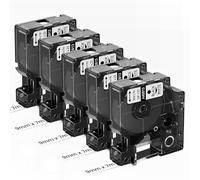 Upwinning 40913 Ruban 9 mm x 7 m, Compatible avec Dymo D1 Ruban 9mm Noir sur Blanc, Recharge D1 9mm s0720680 Compatible avec Dymo LabelManager 160 210D 280 360D 420P 640CB, 5x