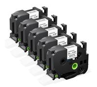 Upwinning Compatible avec Brother P-touch Ruban 24mm x 8m Noir sur Blanc, 5 | Tze-251 24 mm Compatible avec Brother P-touch Étiqueteuses D600VP P710BT P700 P750W 2430 P750W D610BT, 5PK