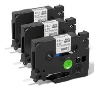 Upwinning Hse-211 HSE211 Ruban Thermorétractables 5,8 mm compatible avec Brother Ptouch HSe-211 5,8 mm x 1,5 m Noir sur blanc, ruban en thermorétractable compatible avec Brother E110/300 E500 D410, 3x