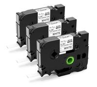 Upwinning Hse-231 HSE231 Ruban thermorétractables 11,7 mm compatibles avec Brother P touch Étiquette de Tube Thermorétractable 11,7 mm x 1,5 m Noir sur blanc, compatibles avec E110 PT-E300 PT-E500, 3x