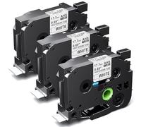 Upwinning Hse-241 HSE241 Ruban Thermorétractable 17,7 mm Noir sur blanc, 3x | compatible avec Brother Ruban Thermorétractable HSe-241 17,7 mm x 1,5 m,compatible avec E500 E550E E800W P750PW