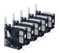 Upwinning Labelmanger 160 Ruban 12mm x 7m compatible avec Dymo D1 ruban 12mm x 7m Noir sur Blanc,Recharger Dymo Ruban 12mm pour Lablemanger 160, 210D, 280,360D, 420P, 640CB, Lot de 5