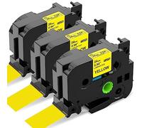 Upwinning Tz-651 Jaune 24mm Compatible avec Brother P-touch Ruban 24mm Jaune TZe-651 Tze651, Recharge Tze Ruban 24 mm pour Brother P Touch étiqueteuse P710BT D600VP P700 P750W 2430 E550W D610BT