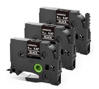 Upwinning Tze-325 Tze325 Ruban 9 mm Noir Compatible avec Brother P-Touch Ruban 9mm Noir Tze 325 Aze-325, Recharge Tze 9mm pour Brother p touch Etiqeuteuse H110 H100R H105 H100LB D210 E110 E300, 3x