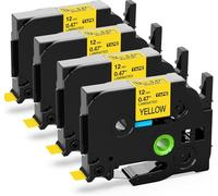 Upwinning Tze-631 Compatible avec Brother P-touch Ruban Noir sur Jaune 12mm
