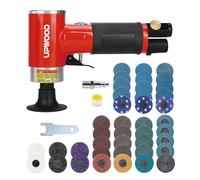 UPWOOD Mini ponceuse orbitale pneumatique Kit de polisseuse de 50mm Outil de préparation de surface à angle droit avec 41 disques de verrouillage