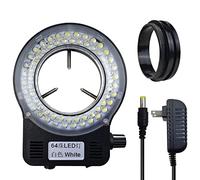 UPWTKIM Anneau lumineux à LED pour microscope lumineux réglable 64 LED pour l'industrie monoculaire binoculaire Trinoculaire laboratoire stéréo microscope et appareil photo