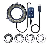 UPWTKIM Lampe de Microscope LED avec Anneau Lumineux USB 144 LED avec 4 Zones d'éclairage réglables pour Microscope numérique monoculaire numérique