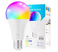 UPXNBOR E27 Ampoule connectée, 9 W, lampe LED Wi-Fi RGBWW dimmable avec 16 millions de couleurs, 850 lm, compatible avec Alexa et Google Assistant, 2,4 GHz, 1 pièce