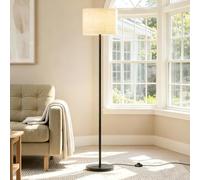 UPXNBOR Lampadaire, Lampe sur Pied Moderne pour Salon, Chambre et Bureau | Lampadaire d’Angle de 158 cm avec 3 Températures de Couleur, Abat-Jour en Lin & Interrupteur au Pied, Ampoule E27 Incluse