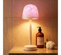 UPXNBOR Lampe de Chevet Sans Fil, Lampe de Douche avec 16 Couleurs et 2 Effets Lumineux, Abat-Jour Interchangeable, Projecteur Vagues Océaniques, Contrôle Tactile et Télécommande, IP54, 5300 mAh