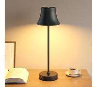 UPXNBOR Lampe de table LED sans fil, lampe de table rechargeable, lampe de table pour intérieur et extérieur avec batterie, lumière chaude dimmable à 3 niveaux, étanche IP54, boîtier en métal incurvé