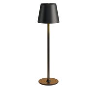 UPXNBOR Lampe de table rechargeable, lampe de table tactile USB sans fil, 3 niveaux de luminosité à intensité variable, étanchéité IP54, boîtier entièrement métallique, double batterie, noir [Classe