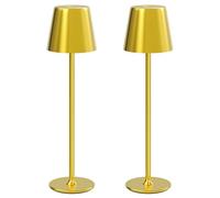 UPXNBOR Lot de 2 lampes de table LED sans fil à intensité variable - Lampe de chevet tactile - Lampe de table sans fil - Pour l'intérieur et l'extérieur - Batterie - Lumière chaude à 3 niveaux