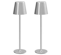 UPXNBOR Lot de 2 lampes de table LED sans fil à intensité variable - Lampe de chevet tactile - Lampe de table sans fil - Pour l'intérieur et l'extérieur - Batterie - Lumière chaude à 3 niveaux